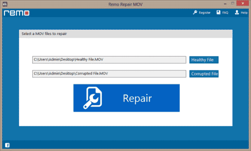 Repair MP4 file - File selection screen